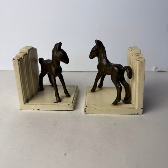 Vintage metal horse colt book ends - Picture 5 of 10
